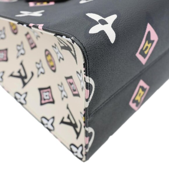 Louis Vuitton  Onthego GM Wild At Heart Monogram Giant Canvas Tote Bag Black - Picture 9 of 12